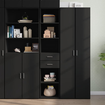 Highboard Black 40x42.5x185 cm Engineered Wood