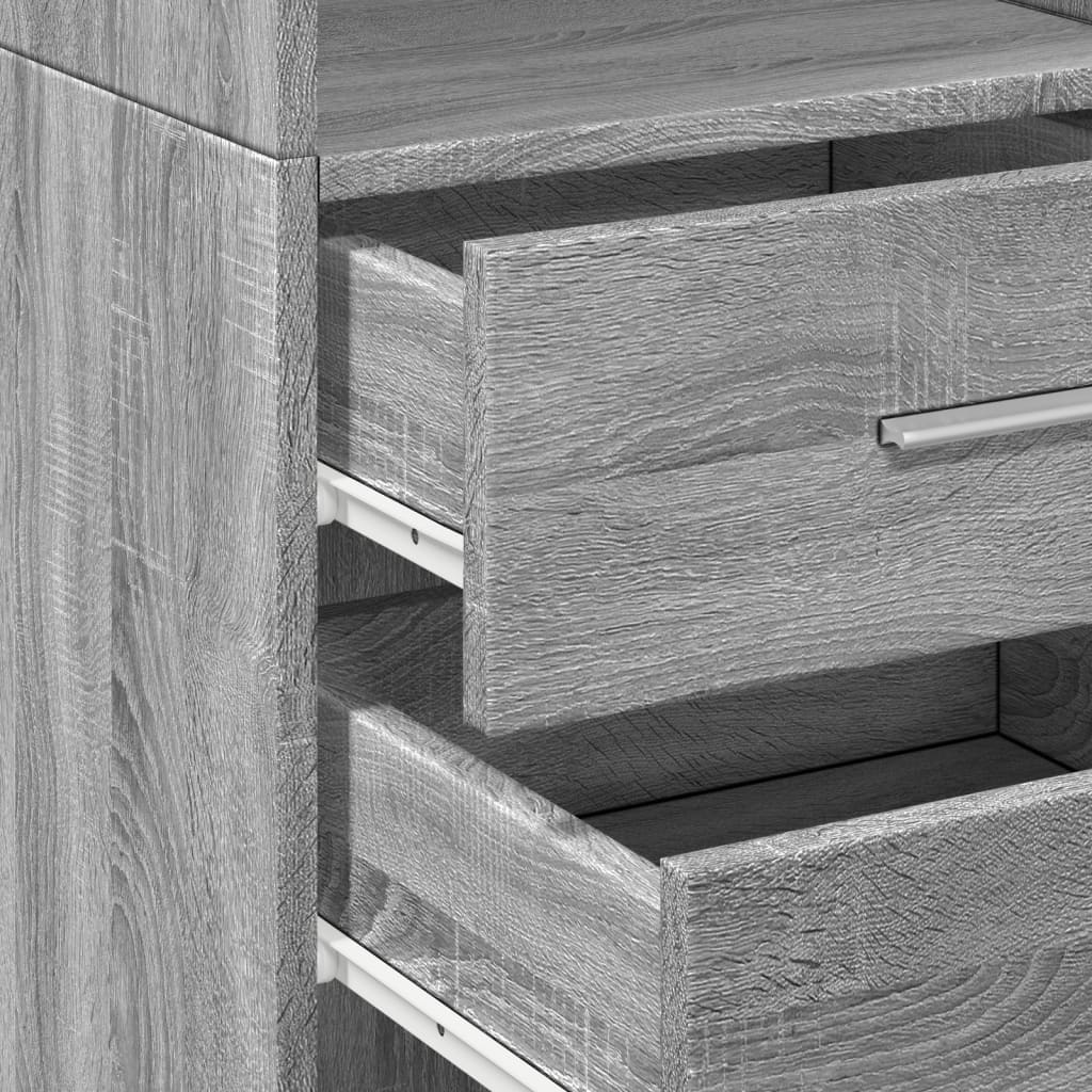 Highboard Grey Sonoma 40x42.5x185 cm Engineered Wood