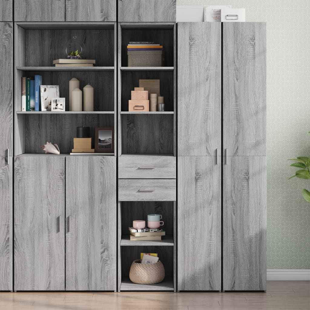 Highboard Grey Sonoma 40x42.5x185 cm Engineered Wood