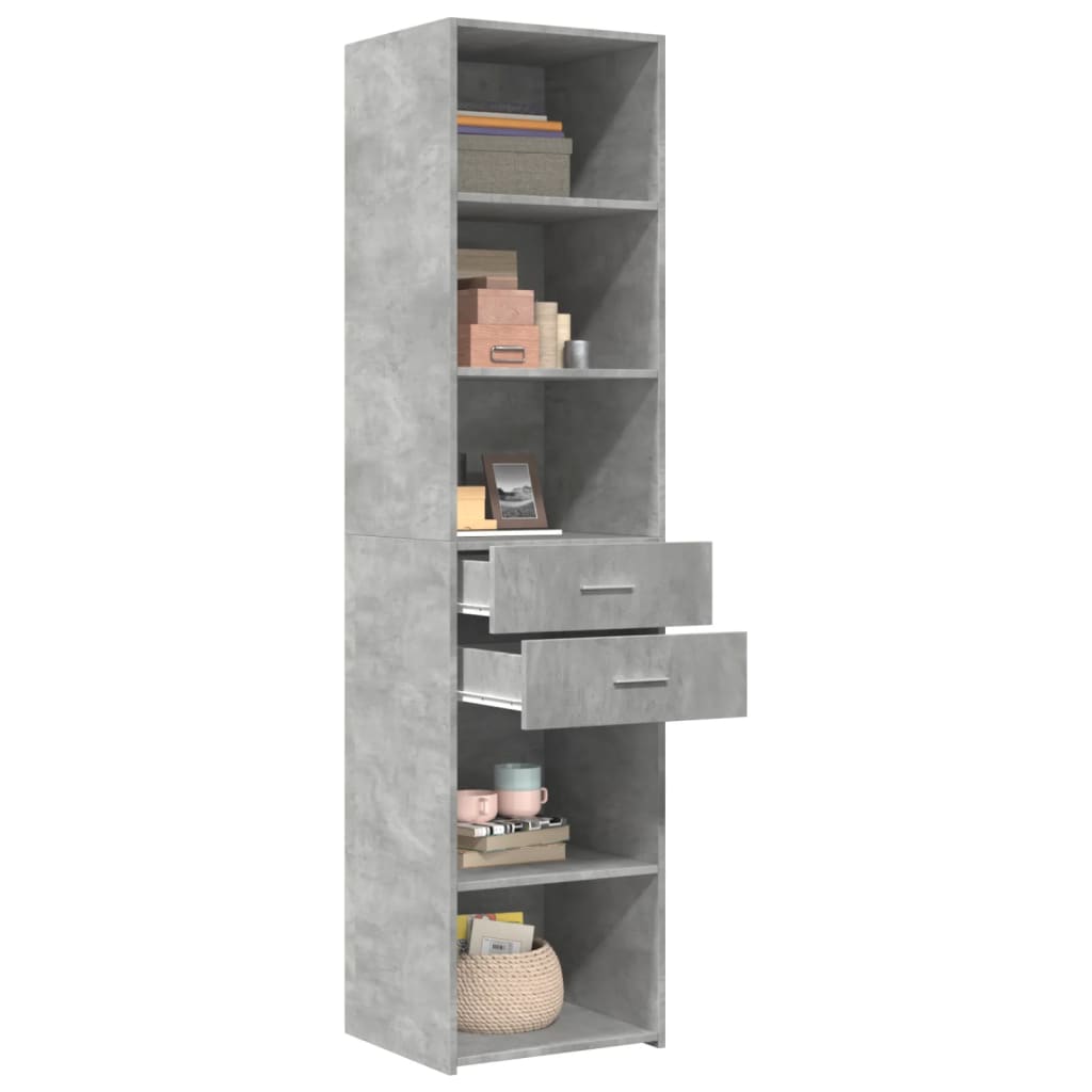 Highboard Concrete Grey 45x42.5x185 cm Engineered Wood