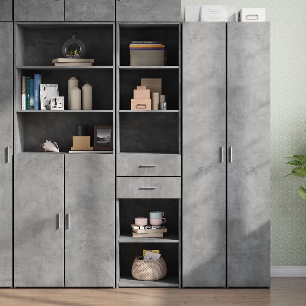 Highboard Concrete Grey 45x42.5x185 cm Engineered Wood