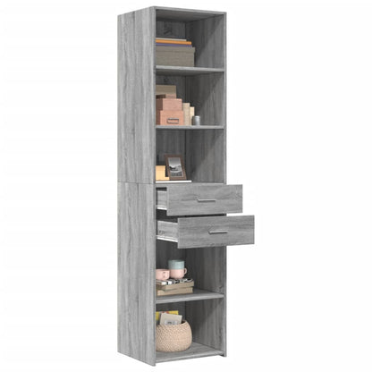 Highboard Grey Sonoma 45x42.5x185 cm Engineered Wood