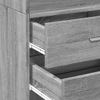 Highboard Grey Sonoma 45x42.5x185 cm Engineered Wood