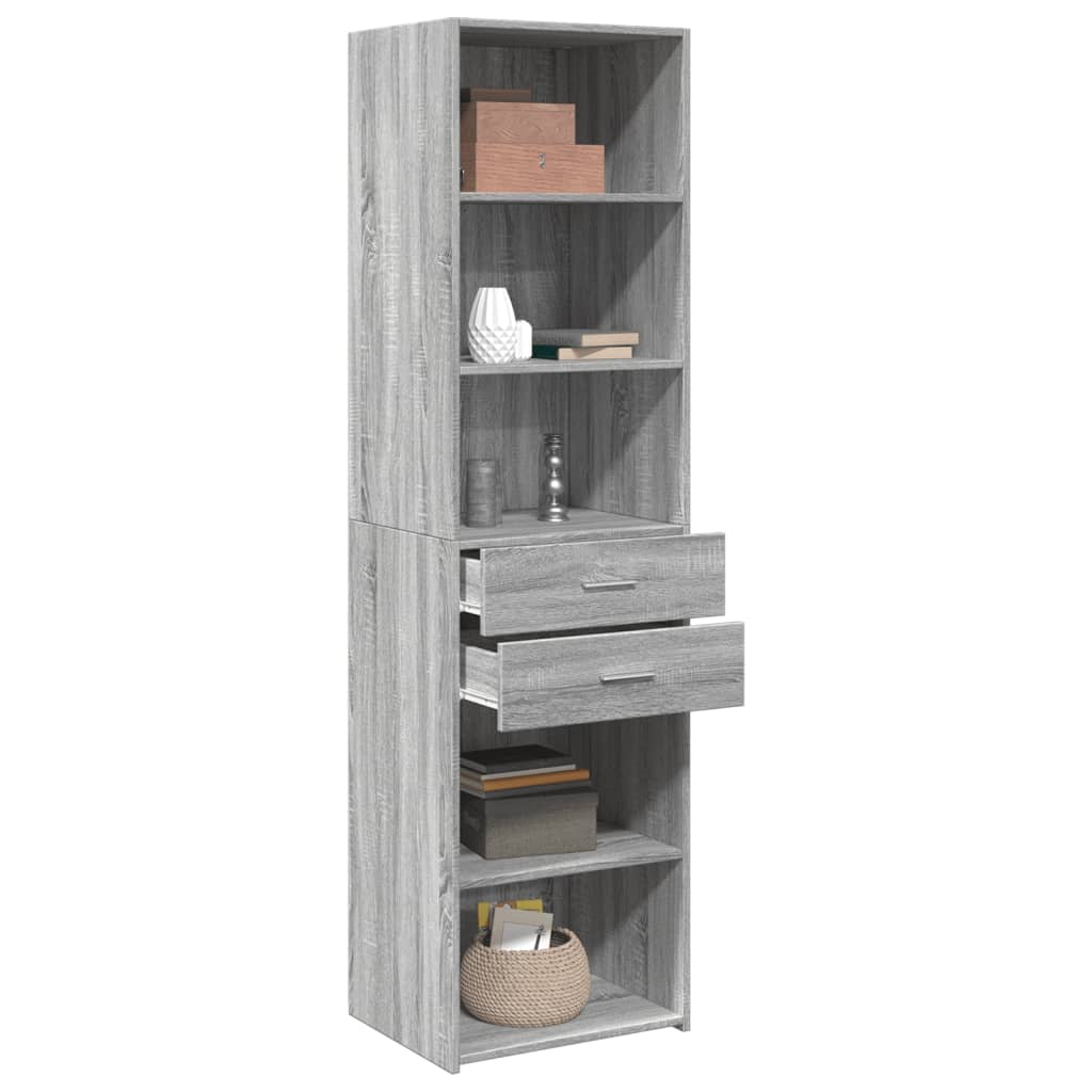 Highboard Grey Sonoma 50x42.5x185 cm Engineered Wood