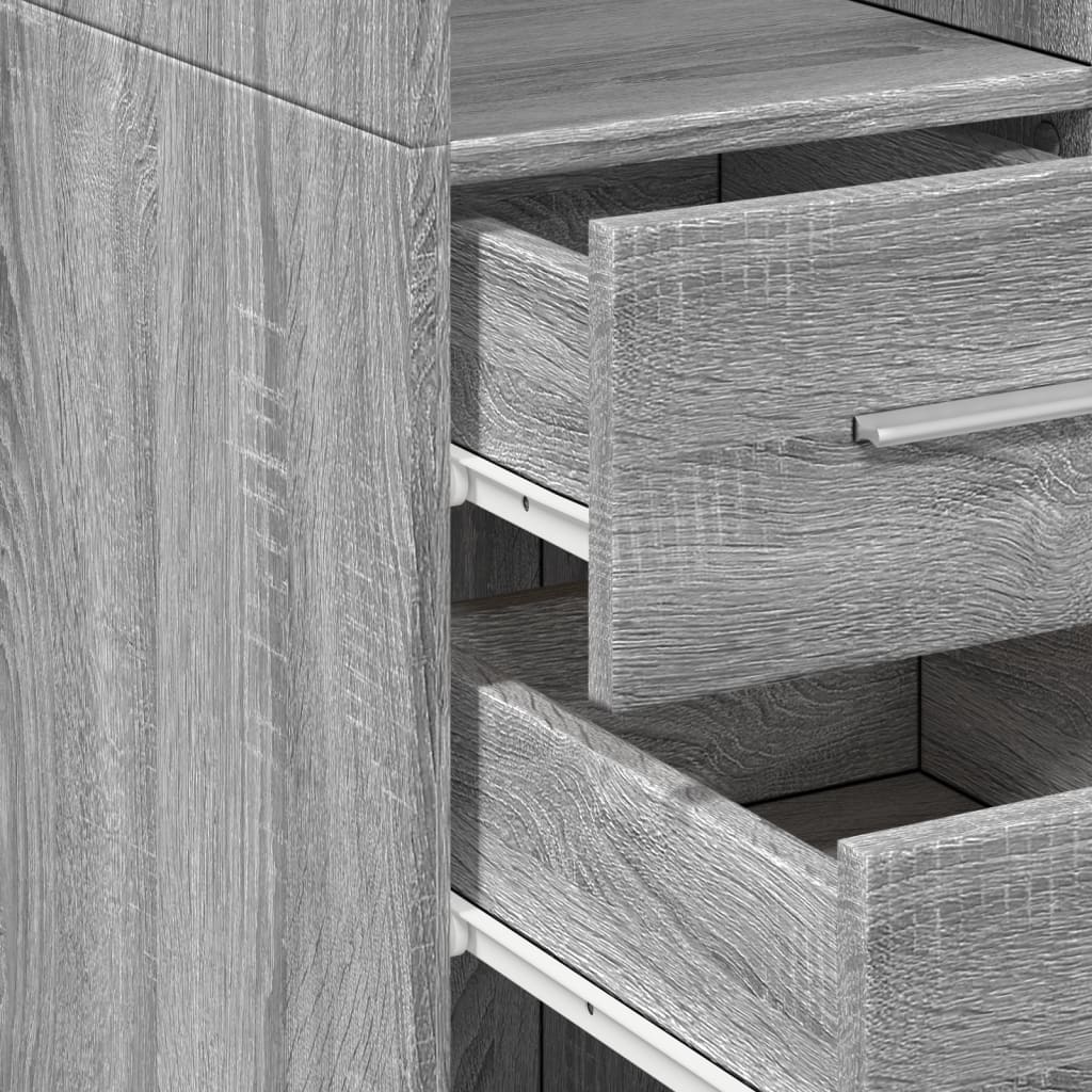 Highboard Grey Sonoma 50x42.5x185 cm Engineered Wood