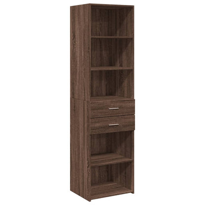 Highboard Brown Oak 50x42.5x185 cm Engineered Wood