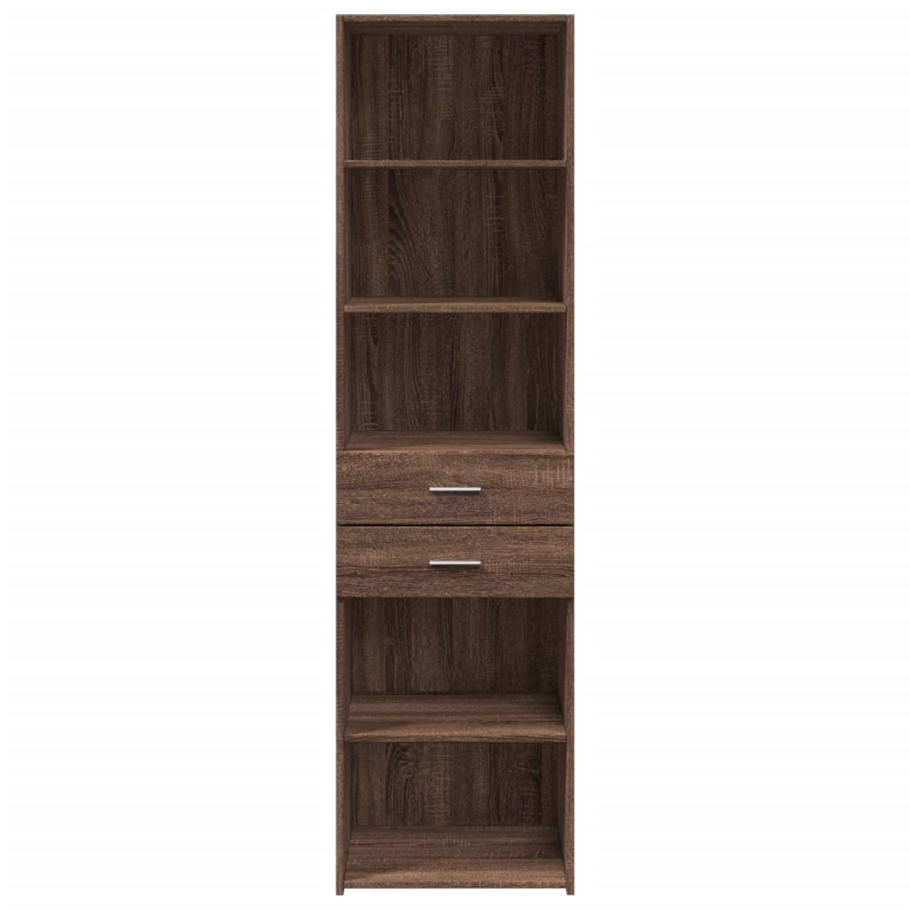 Highboard Brown Oak 50x42.5x185 cm Engineered Wood