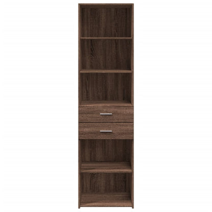 Highboard Brown Oak 50x42.5x185 cm Engineered Wood