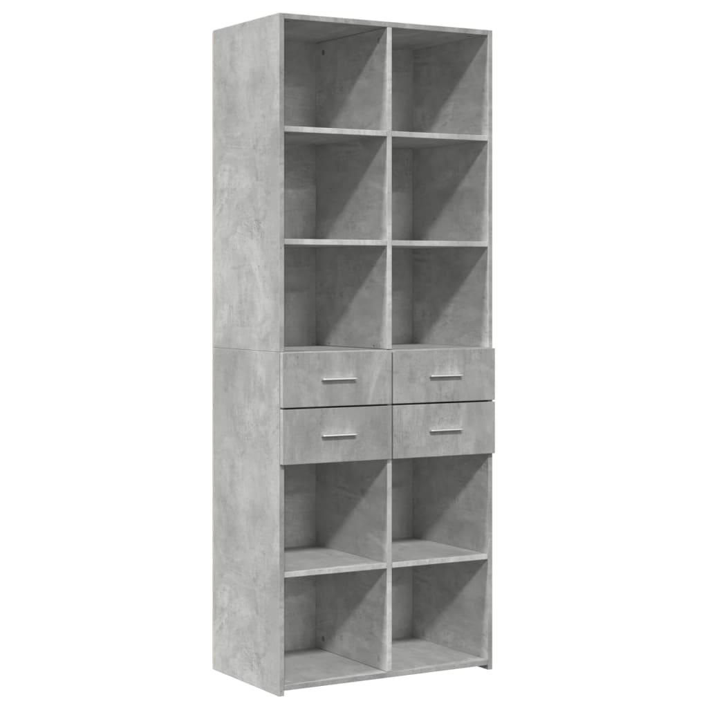 Highboard Concrete Grey 70x42.5x185 cm Engineered Wood