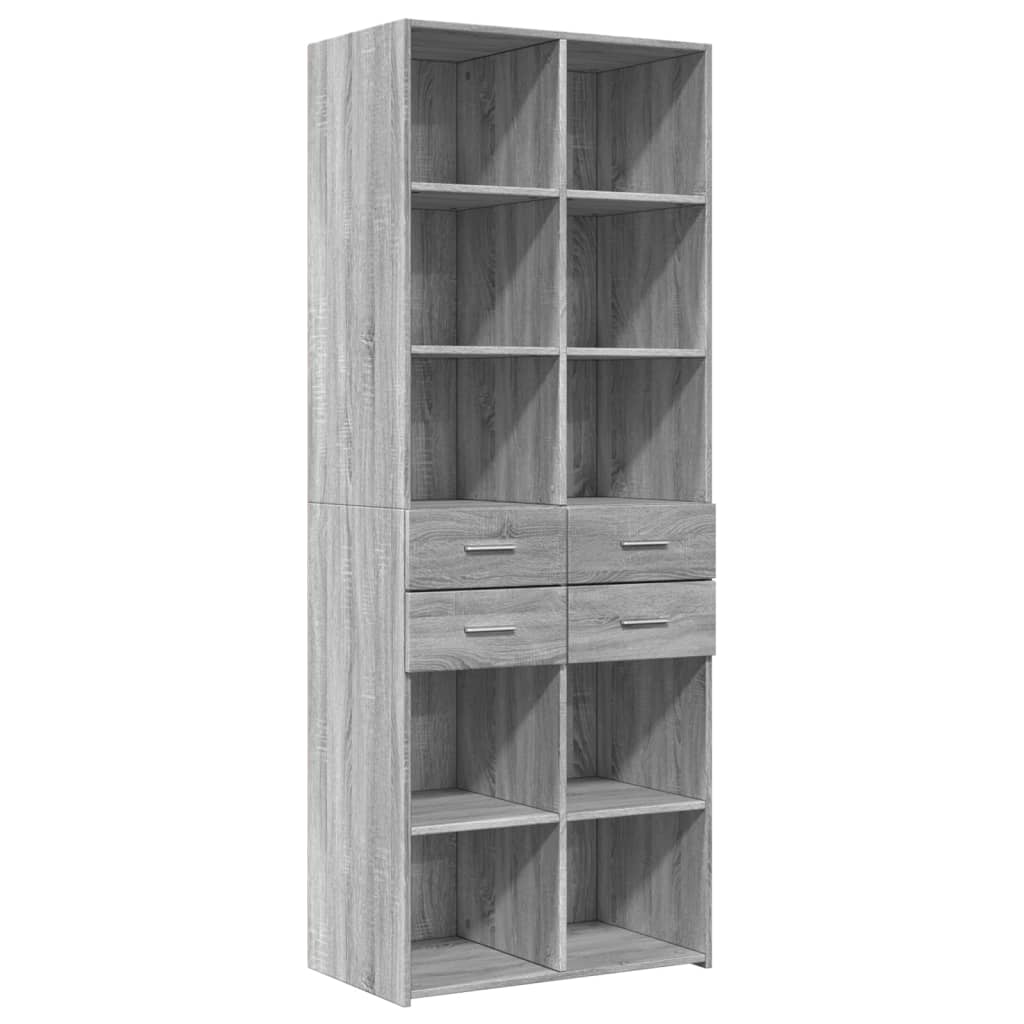 Highboard Grey Sonoma 70x42.5x185 cm Engineered Wood