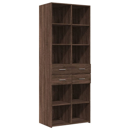 Highboard Brown Oak 70x42.5x185 cm Engineered Wood