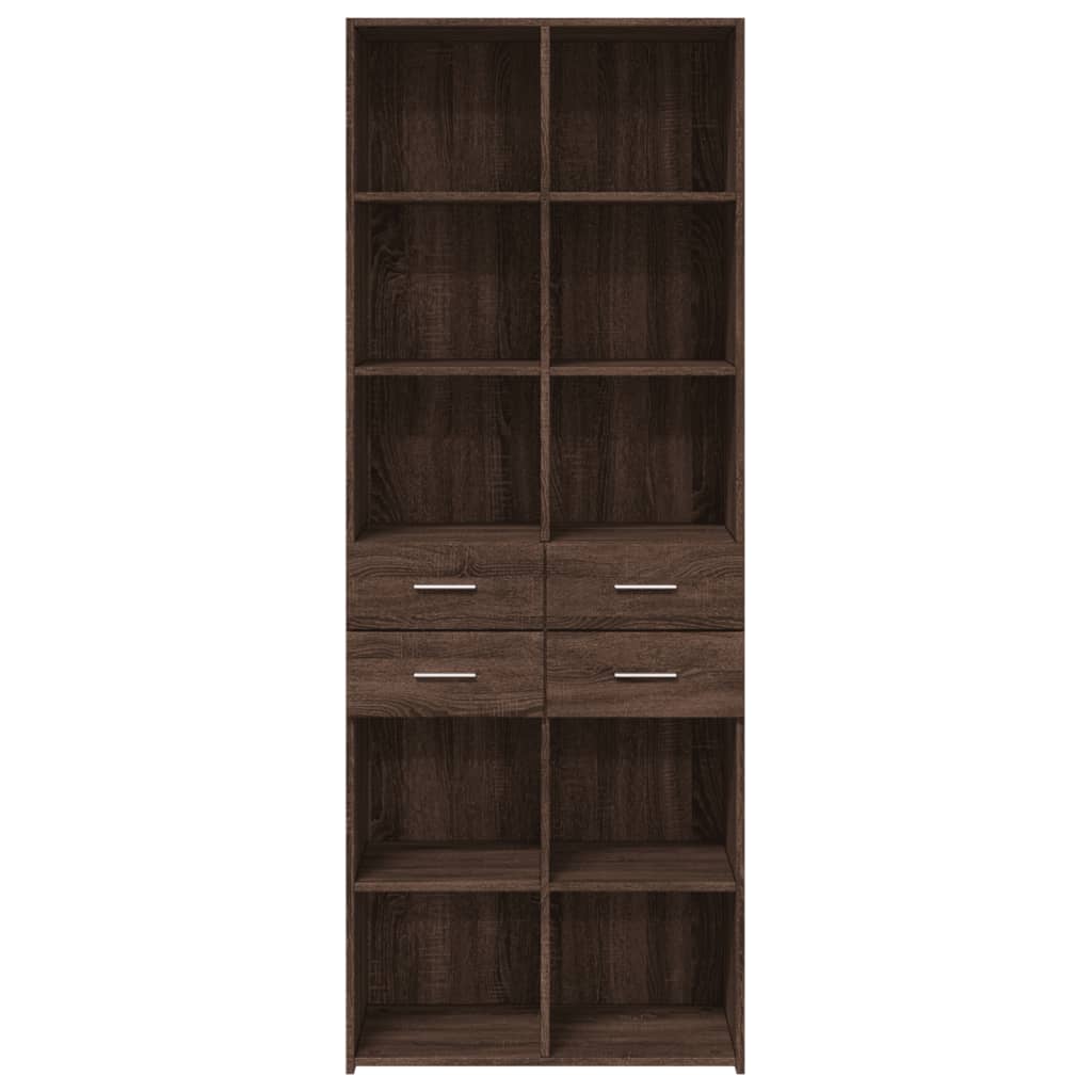 Highboard Brown Oak 70x42.5x185 cm Engineered Wood