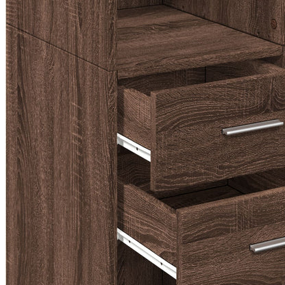 Highboard Brown Oak 70x42.5x185 cm Engineered Wood