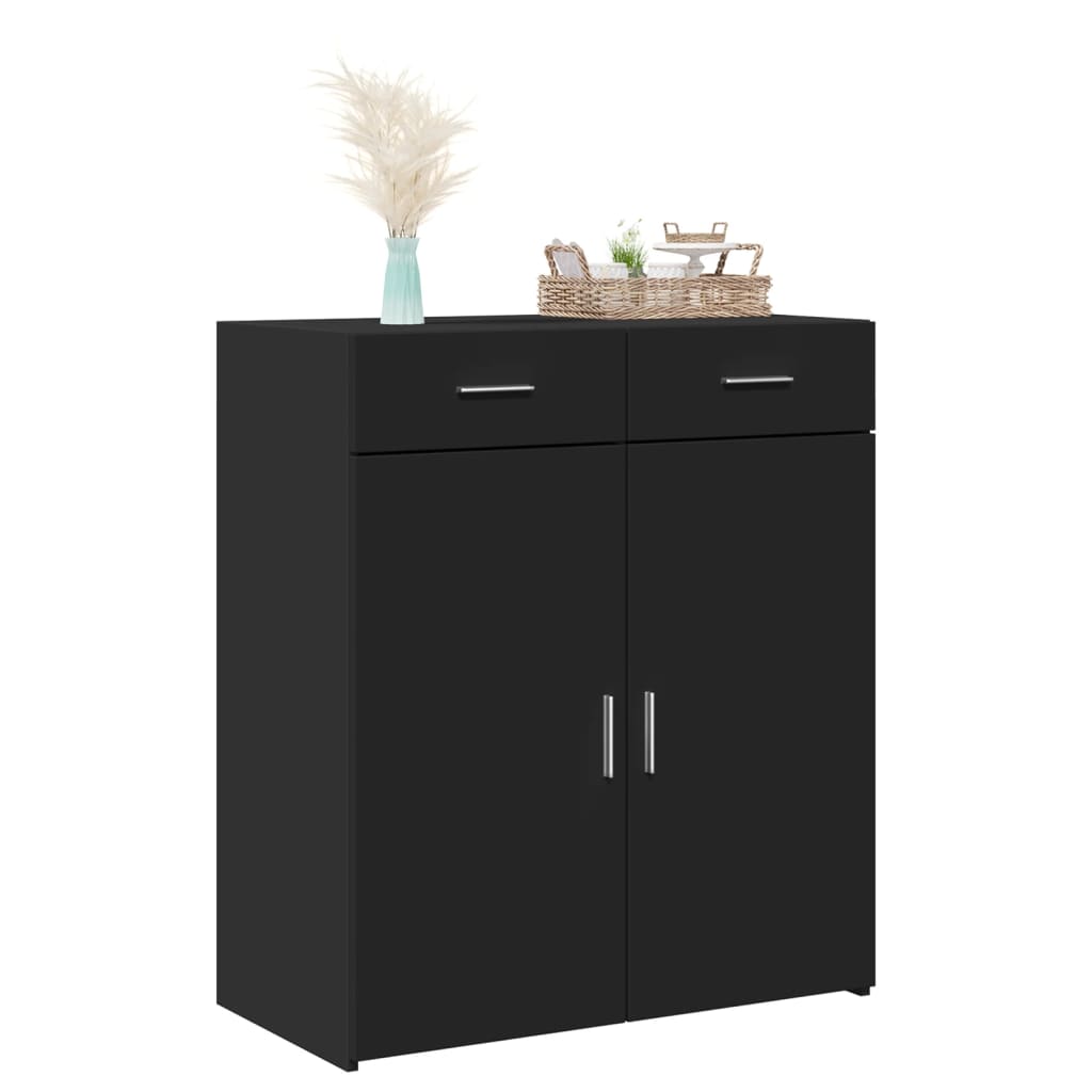 Sideboard Black 80x42.5x93 cm Engineered Wood