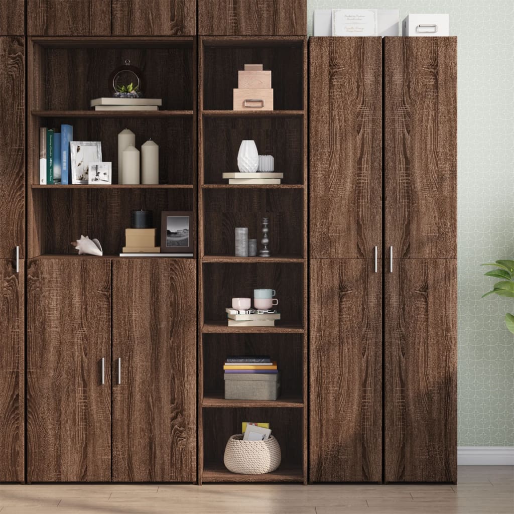 Highboard Brown Oak 45x41x185 cm Engineered Wood