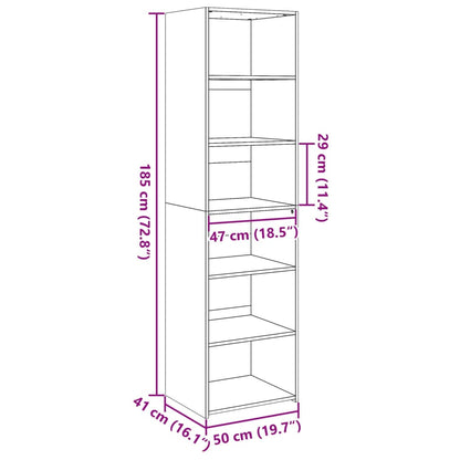 Highboard White 50x41x185 cm Engineered Wood