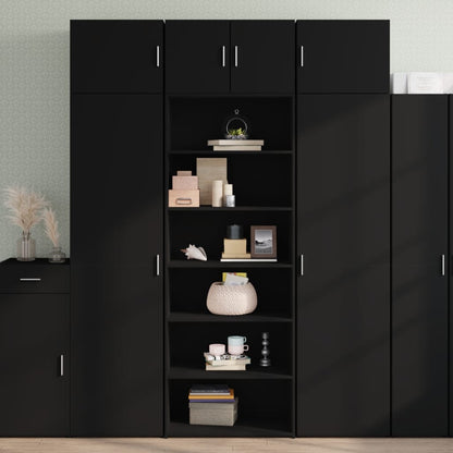 Highboard Black 70x41x185 cm Engineered Wood