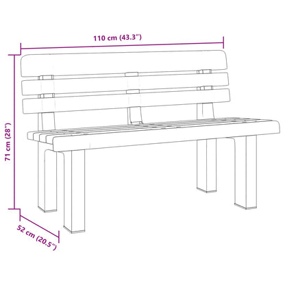 Garden Bench White 110x52x71 cm Polypropylene