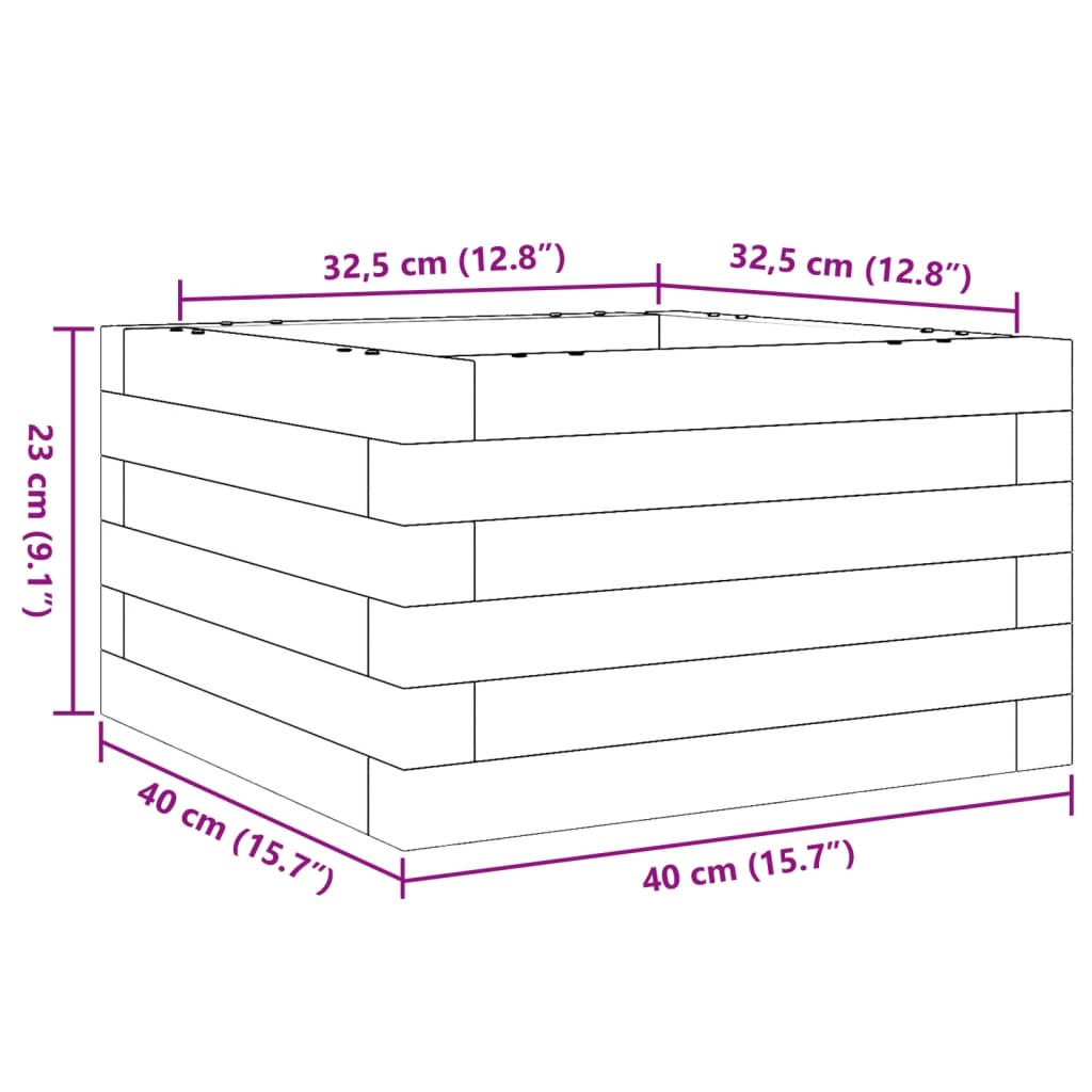 Garden Planter 40x40x23 cm Solid Wood Douglas