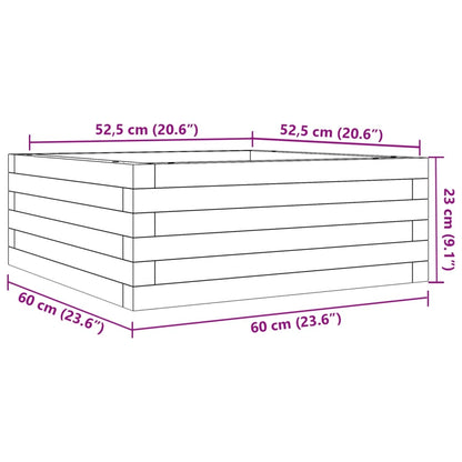 Garden Planter 60x60x23 cm Solid Wood Pine