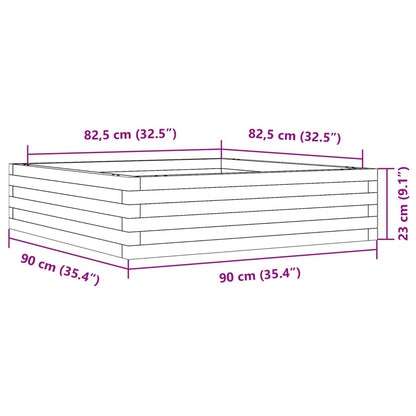 Garden Planter 90x90x23 cm Solid Wood Pine