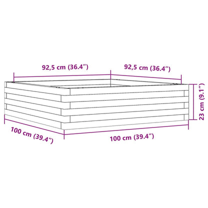 Garden Planter 100x100x23 cm Solid Wood Pine