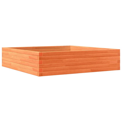 Garden Planter Wax Brown 100x100x23 cm Solid Wood Pine