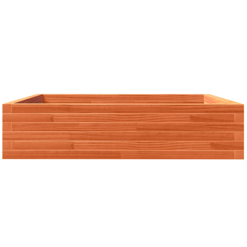 Garden Planter Wax Brown 100x100x23 cm Solid Wood Pine