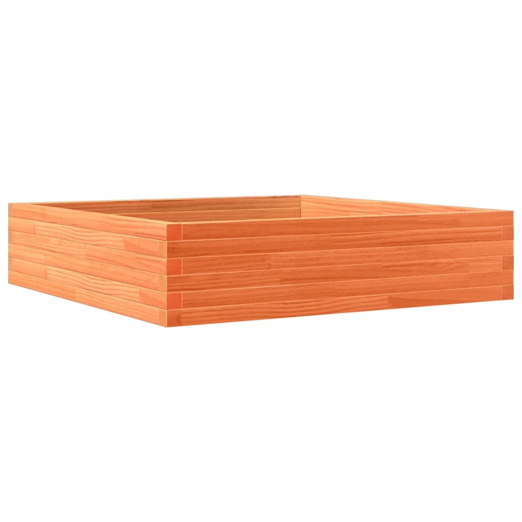 Garden Planter Wax Brown 100x100x23 cm Solid Wood Pine