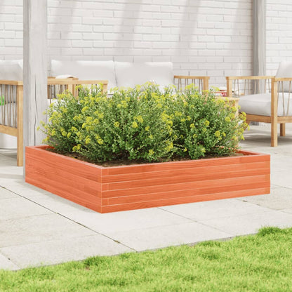 Garden Planter Wax Brown 110x110x23 cm Solid Wood Pine