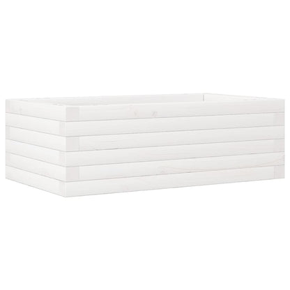 Garden Planter White 70x40x23 cm Solid Wood Pine