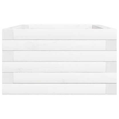 Garden Planter White 70x40x23 cm Solid Wood Pine