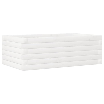 Garden Planter White 70x40x23 cm Solid Wood Pine