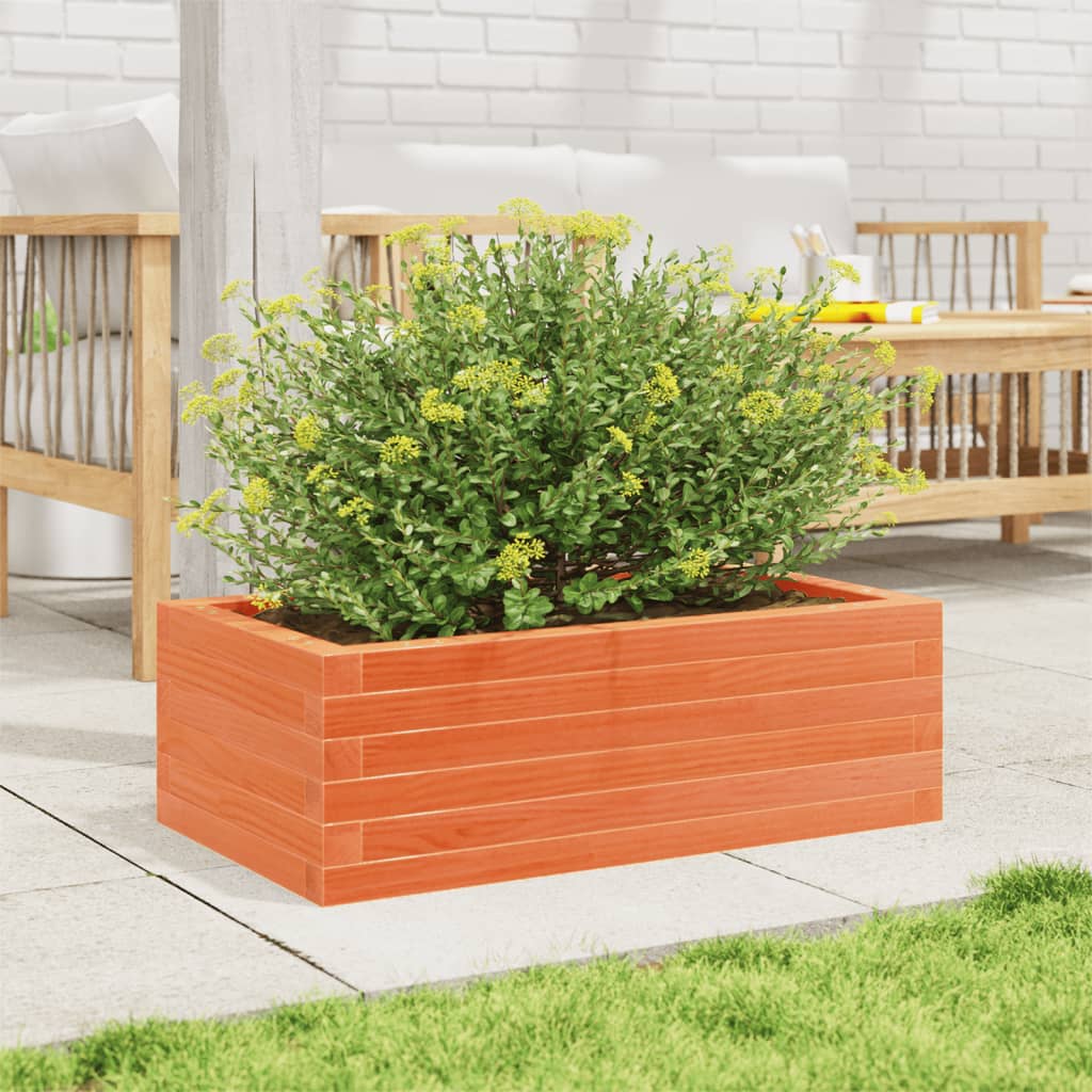 Garden Planter Wax Brown 70x40x23 cm Solid Wood Pine