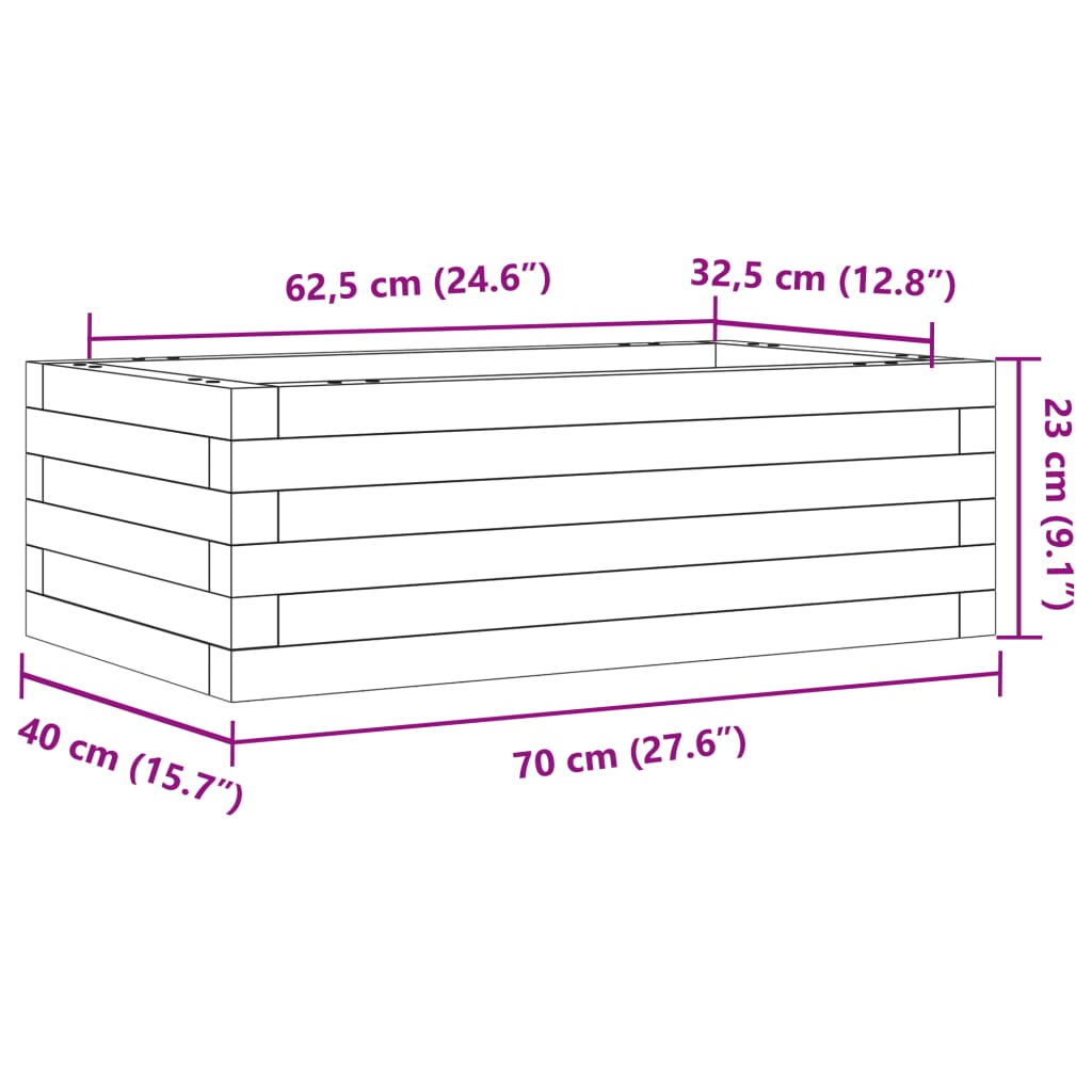 Garden Planter 70x40x23 cm Impregnated Wood Pine