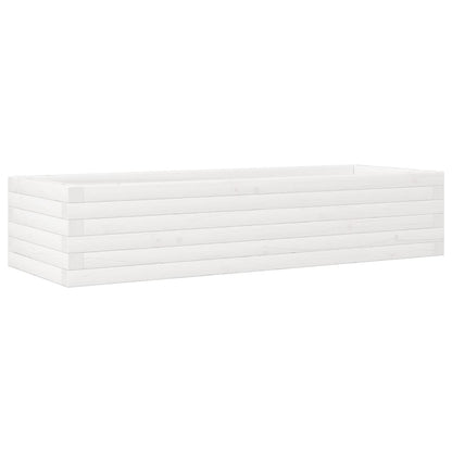 Garden Planter White 110x40x23 cm Solid Wood Pine