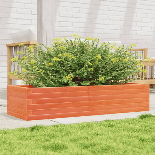 Garden Planter Wax Brown 110x40x23 cm Solid Wood Pine