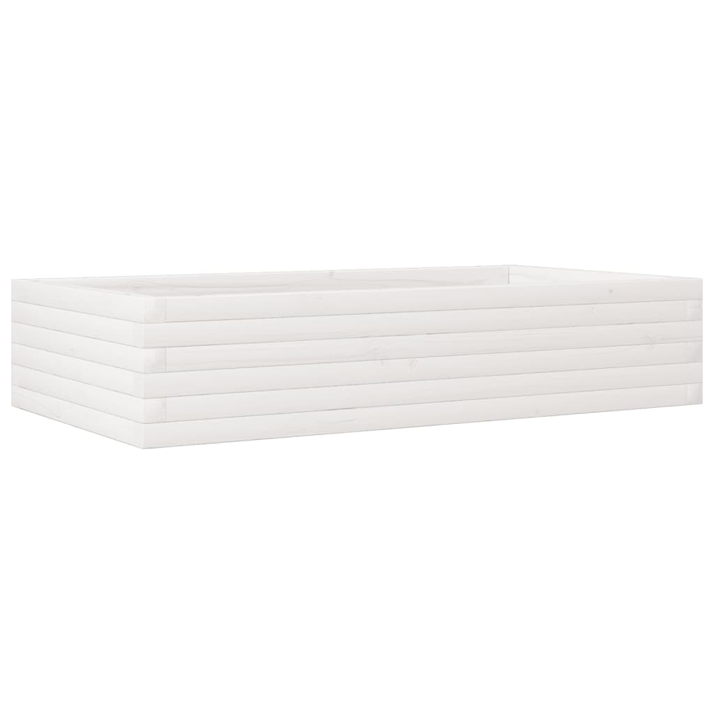 Garden Planter White 110x60x23 cm Solid Wood Pine