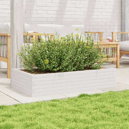 Garden Planter White 110x60x23 cm Solid Wood Pine