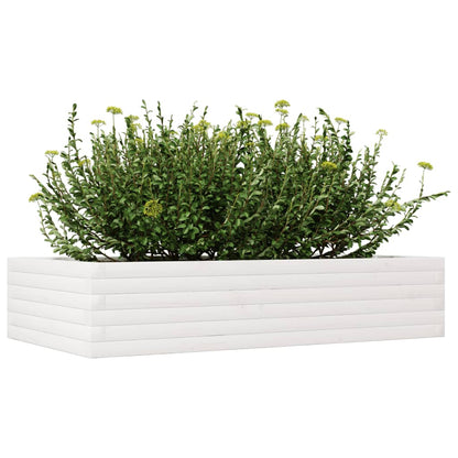 Garden Planter White 110x60x23 cm Solid Wood Pine