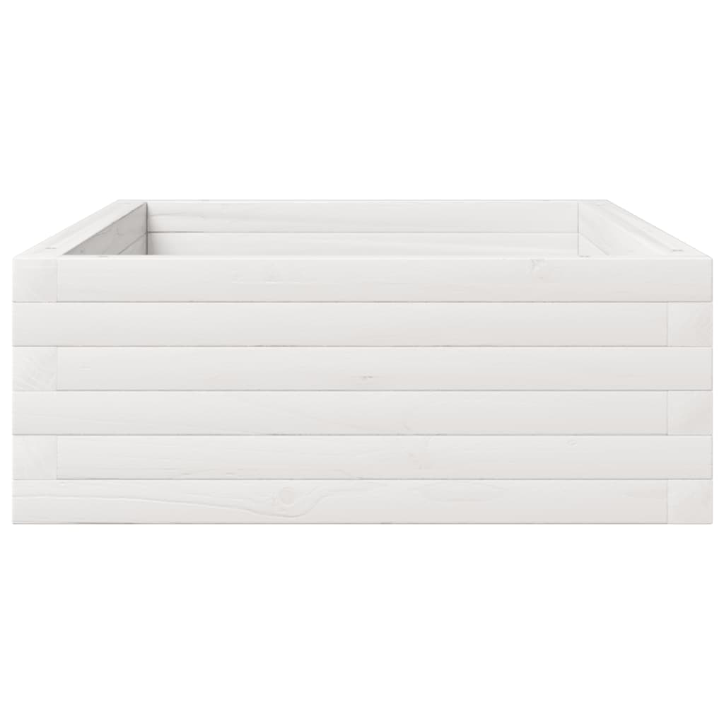 Garden Planter White 110x60x23 cm Solid Wood Pine