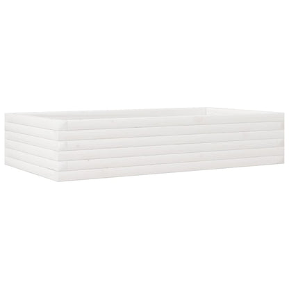 Garden Planter White 110x60x23 cm Solid Wood Pine