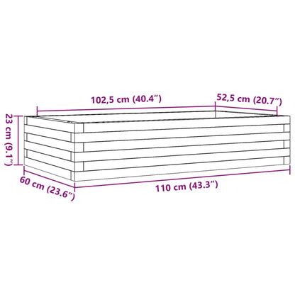 Garden Planter White 110x60x23 cm Solid Wood Pine