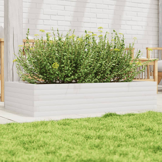 Garden Planter White 110x60x23 cm Solid Wood Pine