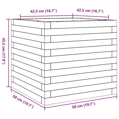 Garden Planter Wax Brown 50x50x45.5 cm Solid Wood Pine