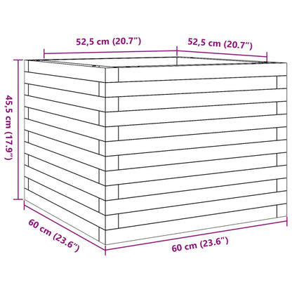 Garden Planter Wax Brown 60x60x45.5 cm Solid Wood Pine