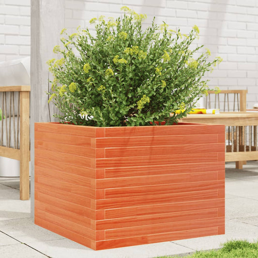 Garden Planter Wax Brown 60x60x45.5 cm Solid Wood Pine