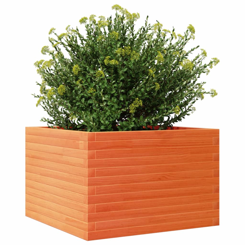 Garden Planter Wax Brown 70x70x45.5 cm Solid Wood Pine