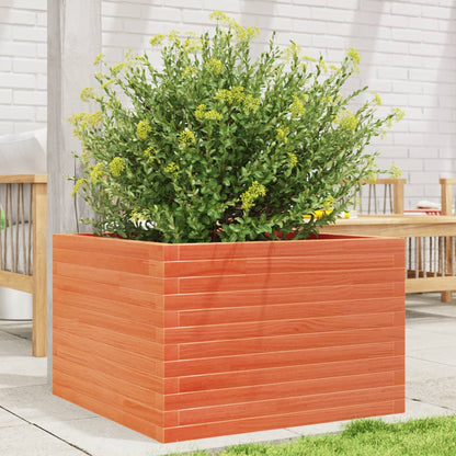 Garden Planter Wax Brown 70x70x45.5 cm Solid Wood Pine