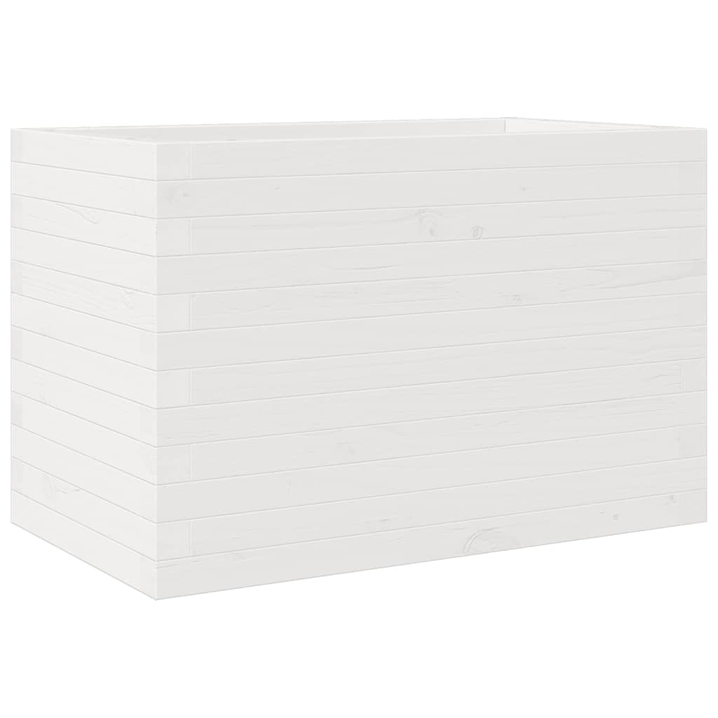 Garden Planter White 70x40x45.5 cm Solid Wood Pine